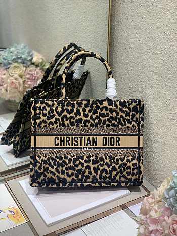 Christian Dior Leopard Print Trumpet Small Book Tote Shopping Bag – 1286 - 36×28 cm