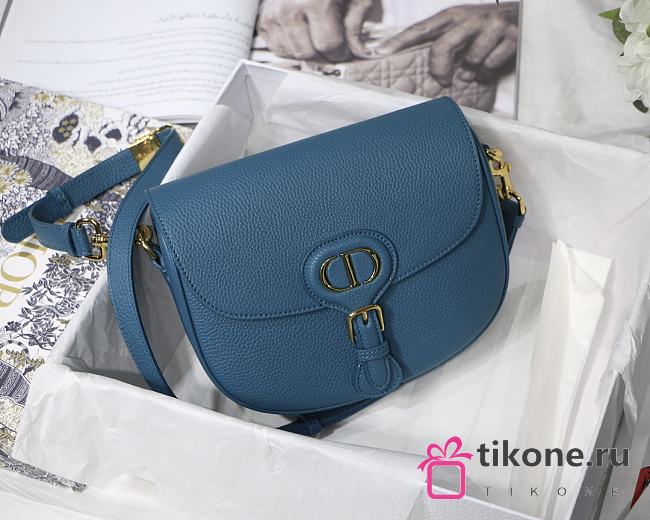 Dior Bobby Lychee Pattern Medium Blue - 22x17x6cm - 1