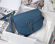 Dior Bobby Lychee Pattern Medium Blue - 22x17x6cm - 1