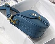 Dior Bobby Lychee Pattern Medium Blue - 22x17x6cm - 6