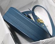 Dior Bobby Lychee Pattern Medium Blue - 22x17x6cm - 5