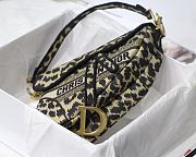 Christian Dior Saddle Embroidered Leopard Print  – 25.5x20x6.5cm - 5