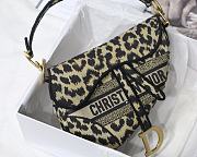 Christian Dior Saddle Embroidered Leopard Print  – 25.5x20x6.5cm - 3