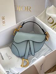 Christian Dior Saddle Micro Super Mini Fog Blue  – 12x7.5x5 cm - 1