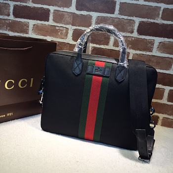 Gucci Ophidia GG Briefcase Full Black - 387102 – 37x29x6.5 cm