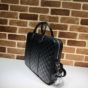 Gucci Ophidia GG Briefcase Full Black Leather - 38x29x4 cm - 3