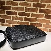 Gucci Ophidia GG Briefcase Full Black Leather - 38x29x4 cm - 4