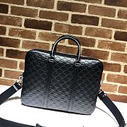 Gucci Ophidia GG Briefcase Full Black Leather - 38x29x4 cm - 6