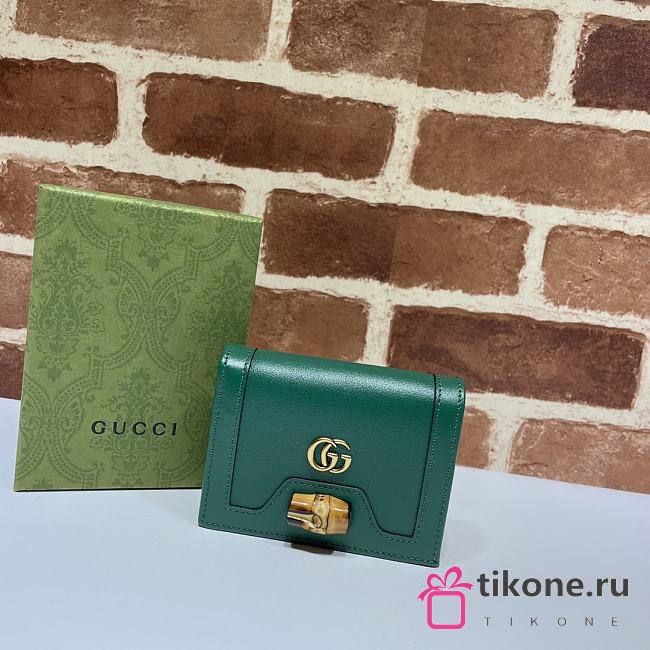 Gucci Diana Card Case Wallet Green 658244   - 1