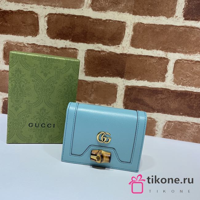 Gucci Diana Card Case Wallet Light Blue - 658244  – 11x8x2.5 cm - 1