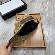 Gucci Original GG Canvas Baseball Hat With Web Gold Metal Logo  - 6