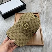 Gucci Original GG Canvas Baseball Hat With Web Gold Metal Logo  - 2