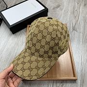 Gucci Original GG Canvas Baseball Hat With Web Beige/ebony  - 4