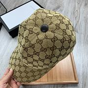 Gucci Original GG Canvas Baseball Hat With Web Beige/ebony  - 6