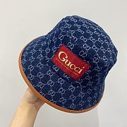 Gucci GG Canvas Bucket Hat Blue Washed GG Jacquard Canvas - 4