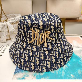 Dior Gold Silk Embroidered Fisherman Bucket Hat 01