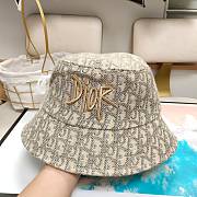 Dior Gold Silk Embroidered Fisherman Bucket Hat 03 - 4