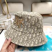 Dior Gold Silk Embroidered Fisherman Bucket Hat 03 - 3