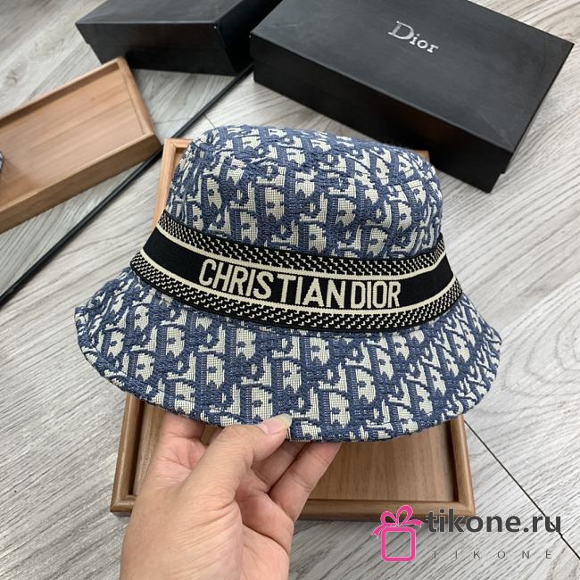 Dior D-Oblique Small Brim Bucket Hat Blue - 1