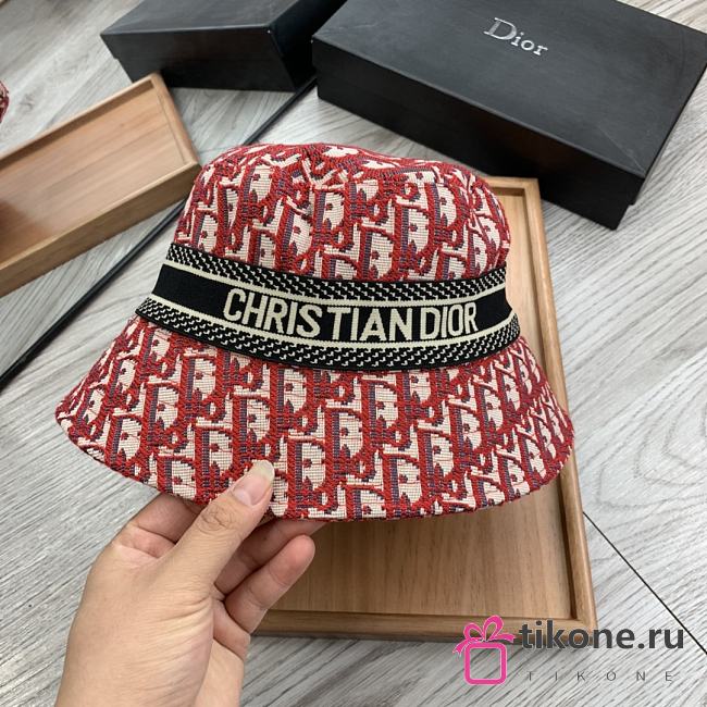 Dior D-Oblique Small Brim Bucket Hat Red - 1