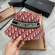 Dior D-Oblique Small Brim Bucket Hat Red - 1