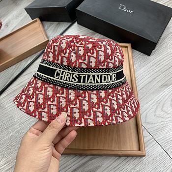 Dior D-Oblique Small Brim Bucket Hat Red