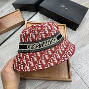 Dior D-Oblique Small Brim Bucket Hat Red - 4