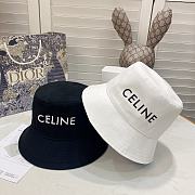 Celine Bucket Hat In Cotton White/Black - 5