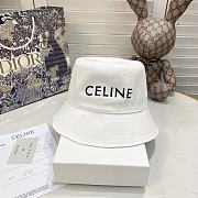 Celine Bucket Hat In Cotton White/Black - 3