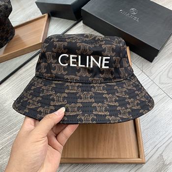 Celine Bucket Hat With Triomphe Monogram Black