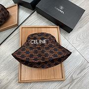 Celine Bucket Hat With Triomphe Monogram Brown - 3