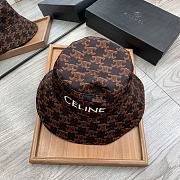 Celine Bucket Hat With Triomphe Monogram Brown - 2