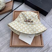 Celine Bucket Hat With Triomphe Monogram White - 6