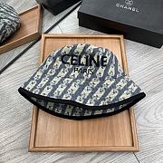 Celine Bucket Hat With Triomphe Monogram Denim Blue/Black - 4