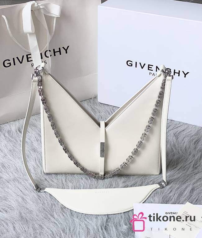 Givenchy Cut Out Leather Shoulder Bag White – 27x27x6 cm - 1