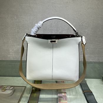 Fendi Peekaboo 305 Soft Calf Leather With Shoulder Strap White – 30 cm