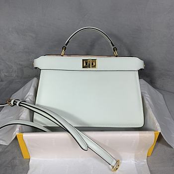 Fendi Peekaboo Iseeu White Leather Bag – 29x19x11.5 cm