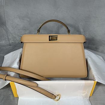 Fendi Peekaboo Iseeu Beige Leather Bag – 29x19x11.5 cm