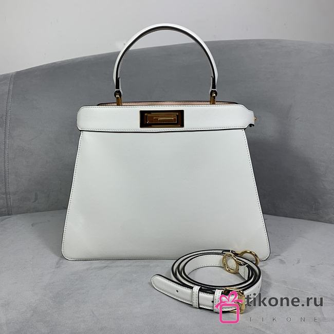 Fendi Peekaboo Iseeu White Leather Bag – 33x25 x12 cm - 1