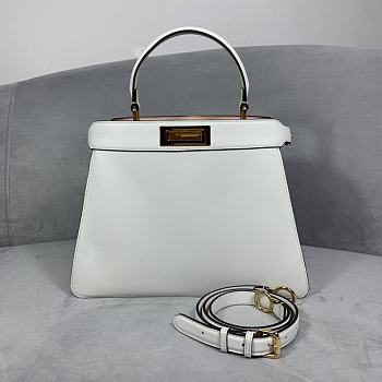 Fendi Peekaboo Iseeu White Leather Bag – 33x25 x12 cm