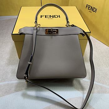 Fendi Peekaboo Iseeu Grey Leather Bag – 33x25 x12 cm