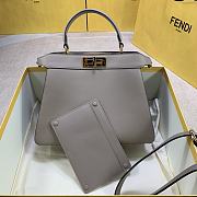 Fendi Peekaboo Iseeu Grey Leather Bag – 33x25 x12 cm - 3