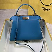 Fendi Peekaboo Iseeu Blue Leather Bag – 33x25 x12 cm - 2