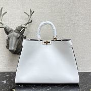 Fendi Peekaboo X-Tote White Calfskin With Twist Lock - #2265 – 41x11x29 cm - 1