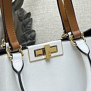 Fendi Peekaboo X-Tote White Calfskin With Twist Lock - #2265 – 41x11x29 cm - 5