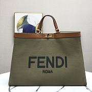 Fendi Peekaboo X-Tote Dark Green Canvas With Twist Lock – 40x12x29 cm - 1