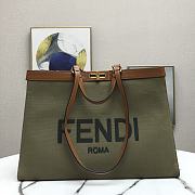 Fendi Peekaboo X-Tote Dark Green Canvas With Twist Lock – 40x12x29 cm - 5