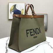 Fendi Peekaboo X-Tote Dark Green Canvas With Twist Lock – 40x12x29 cm - 4