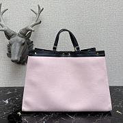 Fendi Peekaboo FF Eembroidered Pink Canvas With Internal Pockets – #883 – 41x16x29.5 cm  - 3