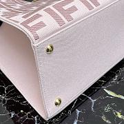 Fendi Peekaboo FF Eembroidered Pink Canvas With Internal Pockets – #883 – 41x16x29.5 cm  - 5